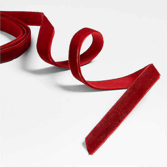 Deep Red Velvet Holiday Ribbon 3/8"