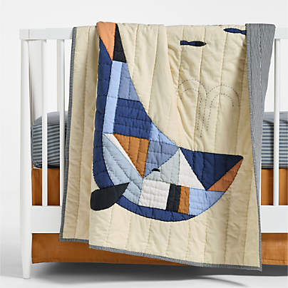 Deep Sea Organic Cotton Baby Crib Quilt