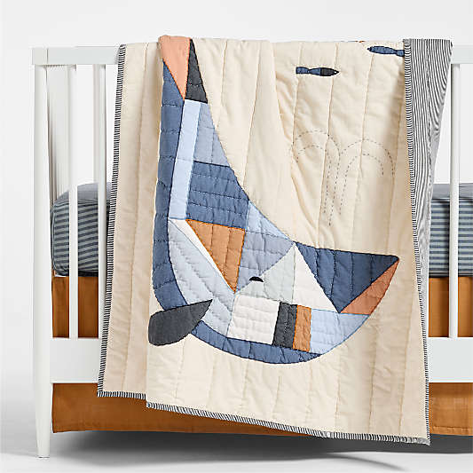 Deep Sea Organic Cotton Baby Crib Quilt Bedding Set