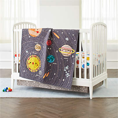Modern Deep Space Crib Baby Bedding Set, Baby Duvet Cover Sets