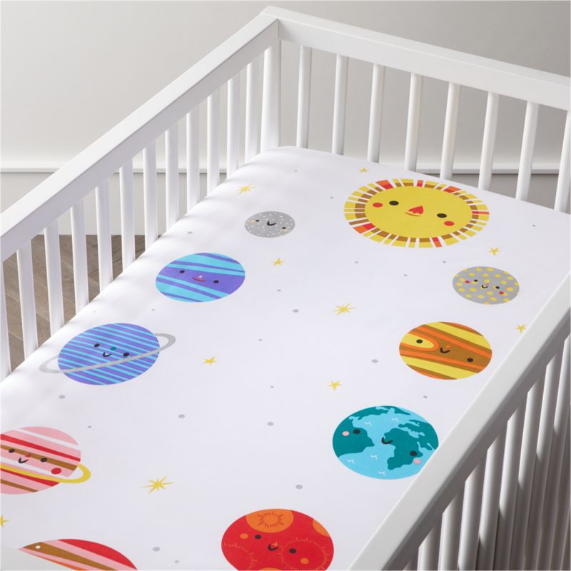 Organic Outer Space Baby Crib Fitted Sheet + Reviews Crate & Kids