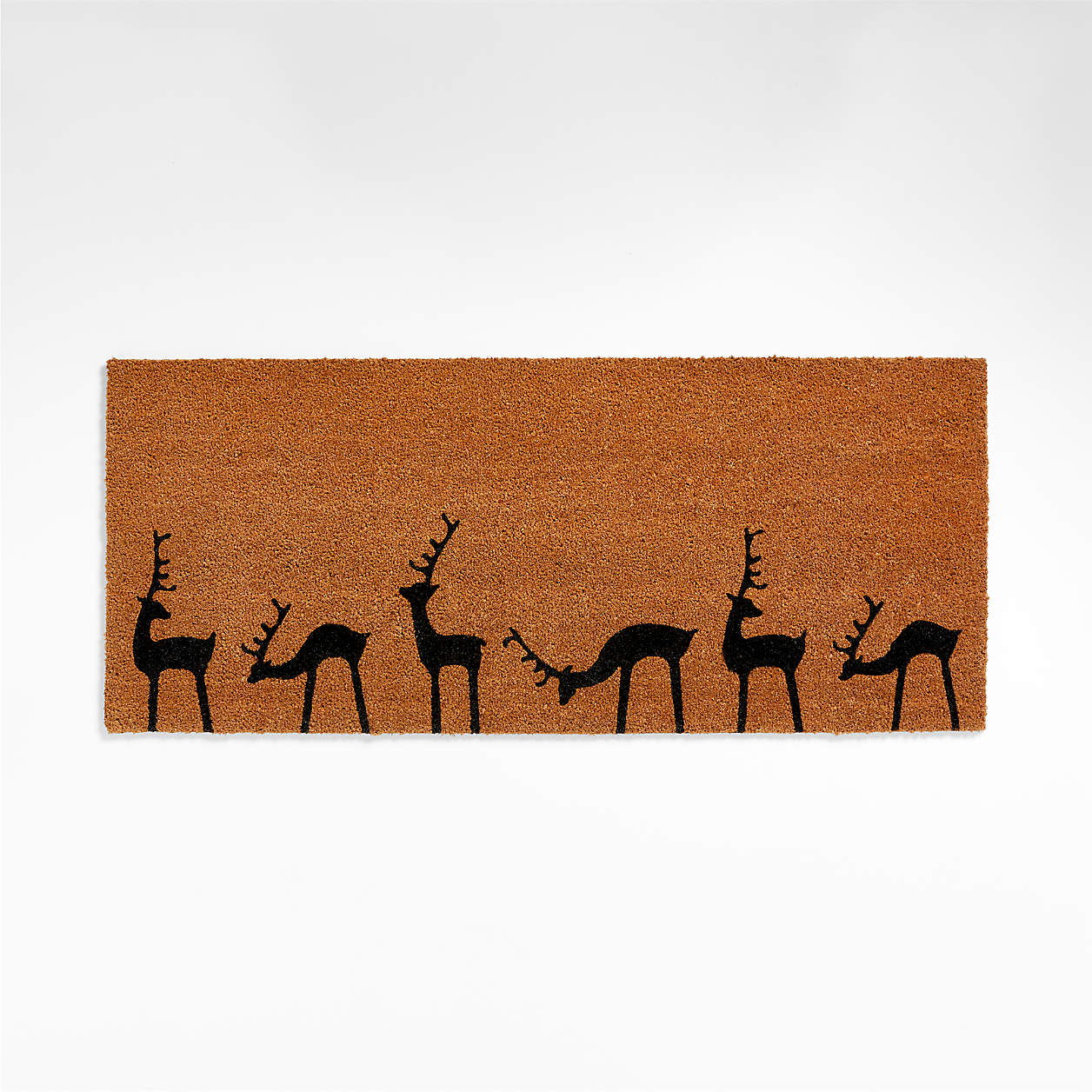 Natural & Black Reindeer Christmas Doormat 24"x57" + Reviews  Crate & Barrel