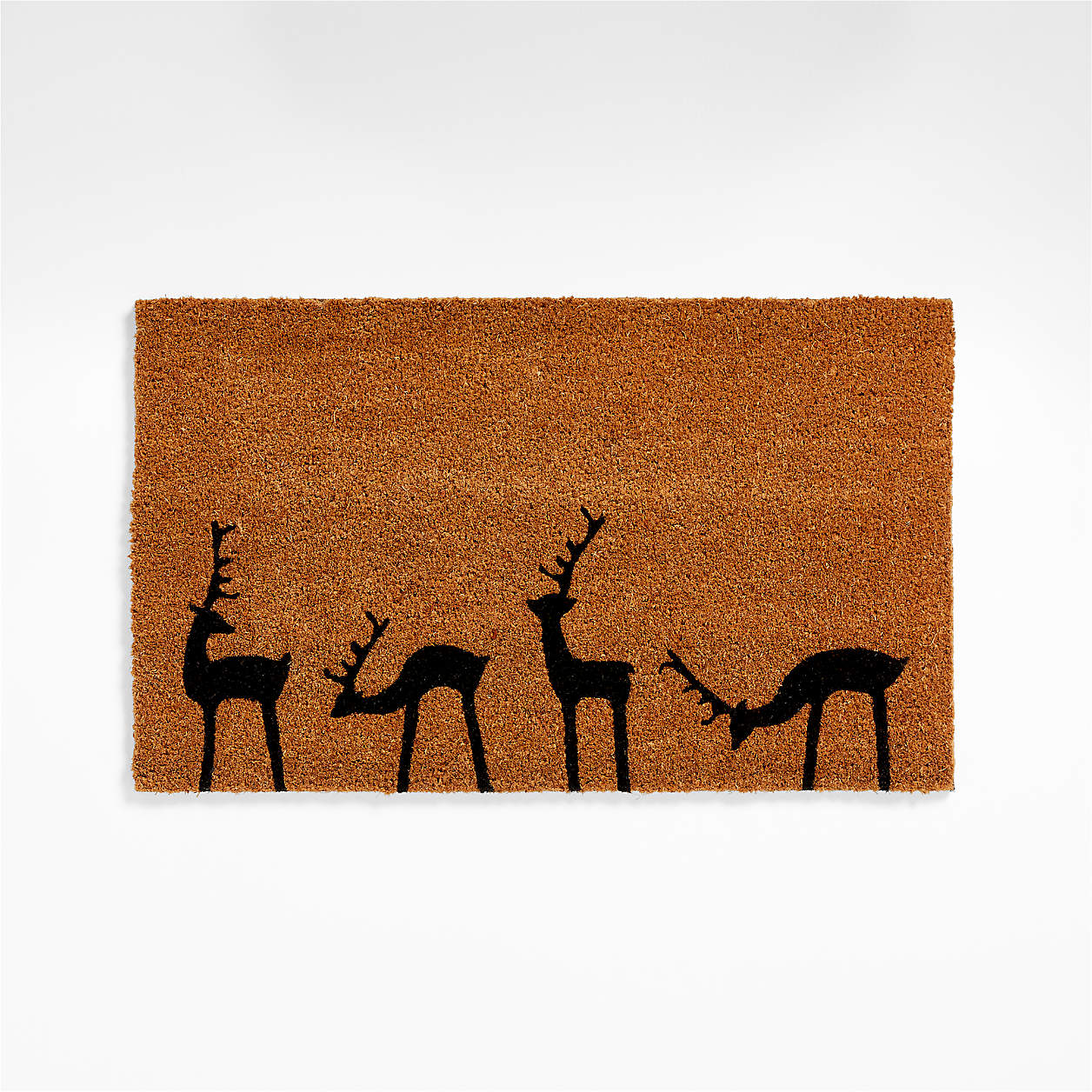Natural & Black Reindeer Christmas Doormat 18"x30" + Reviews Crate