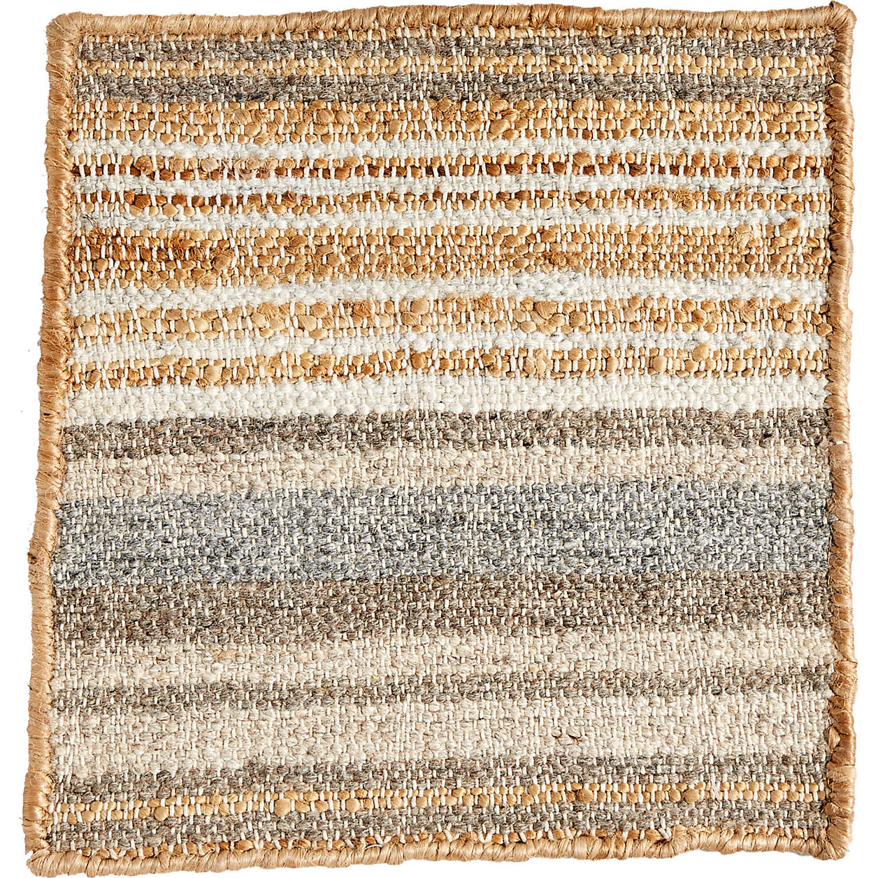 Daglari Handwoven Jute Stripe Rug 12"x12" Swatch Crate & Barrel