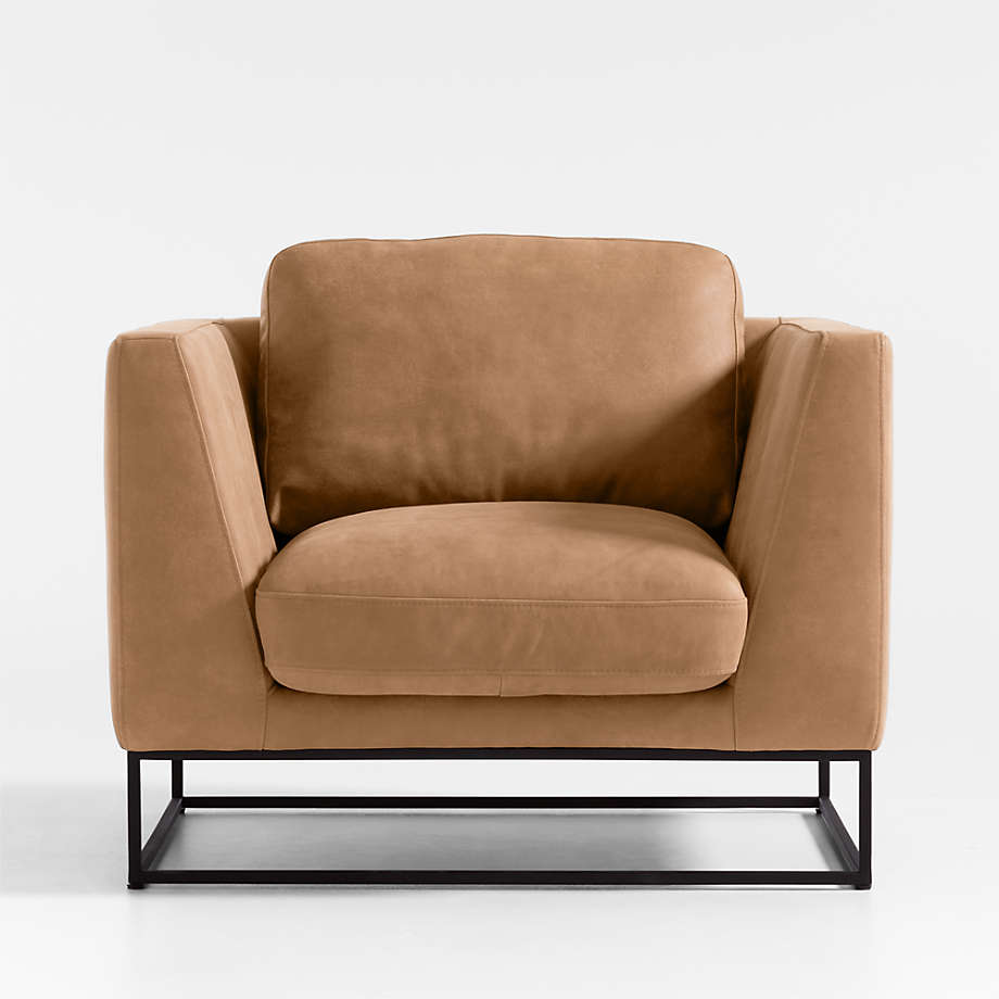 Crate barrel leather chair hot sale