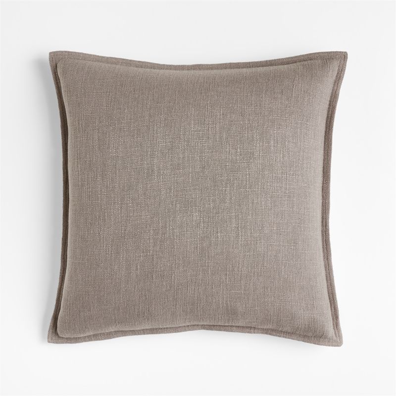 Dark Grey 20"x20" Laundered Linen Throw Pillow Cover