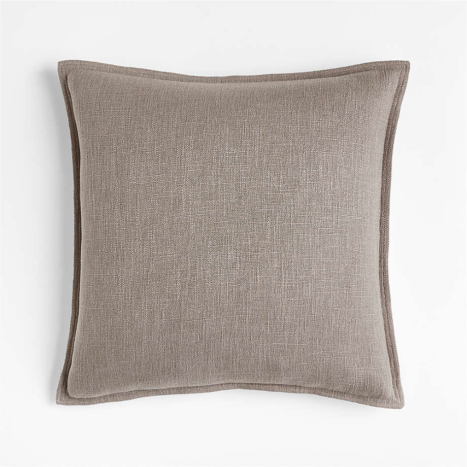 Dark Grey 20"x20" Square Laundered Linen Decorative Throw Pillow Cover