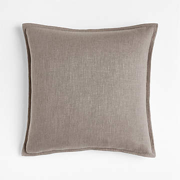 Jackson Taupe Basketweave Leather 23x23 Decorative Throw Pillow