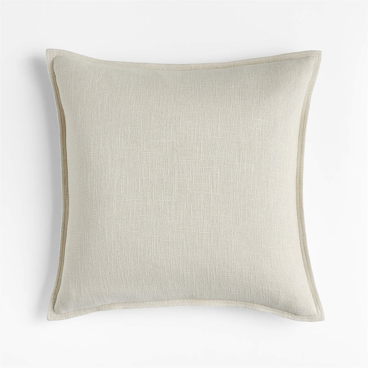 Ivory 20"x20" Organic Laundered Linen Throw Pillow Cover