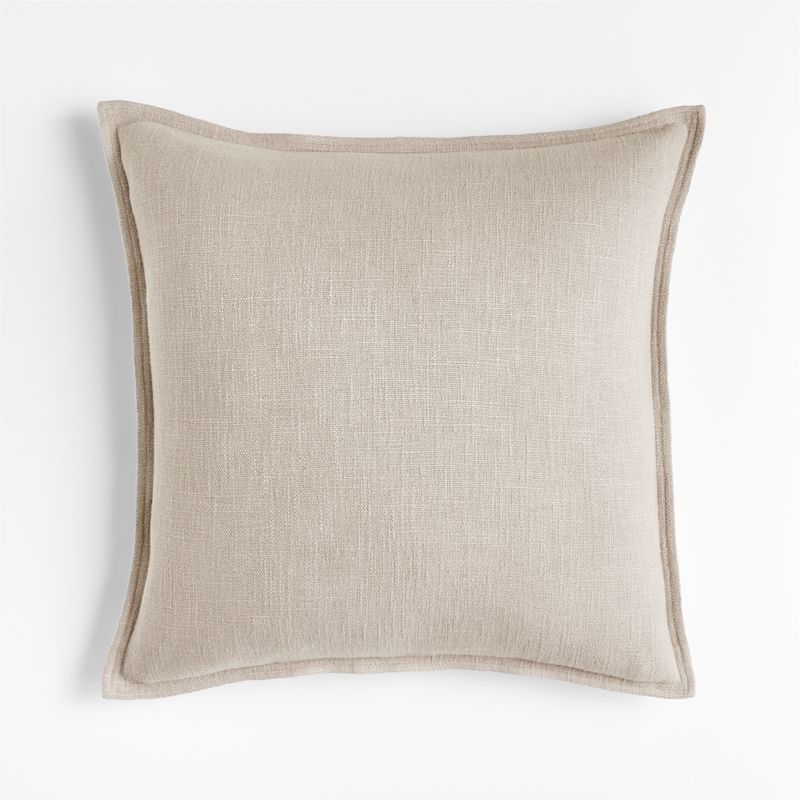 Light Grey 20"x20" Laundered Linen Throw Pillow Cover