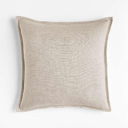 Light Grey 20"x20" Organic Laundered Linen Throw Pillow