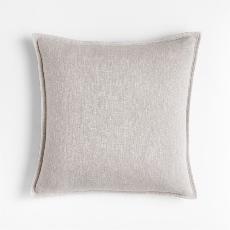 Pewter 20"x20" Laundered Linen Throw Pillow Cover