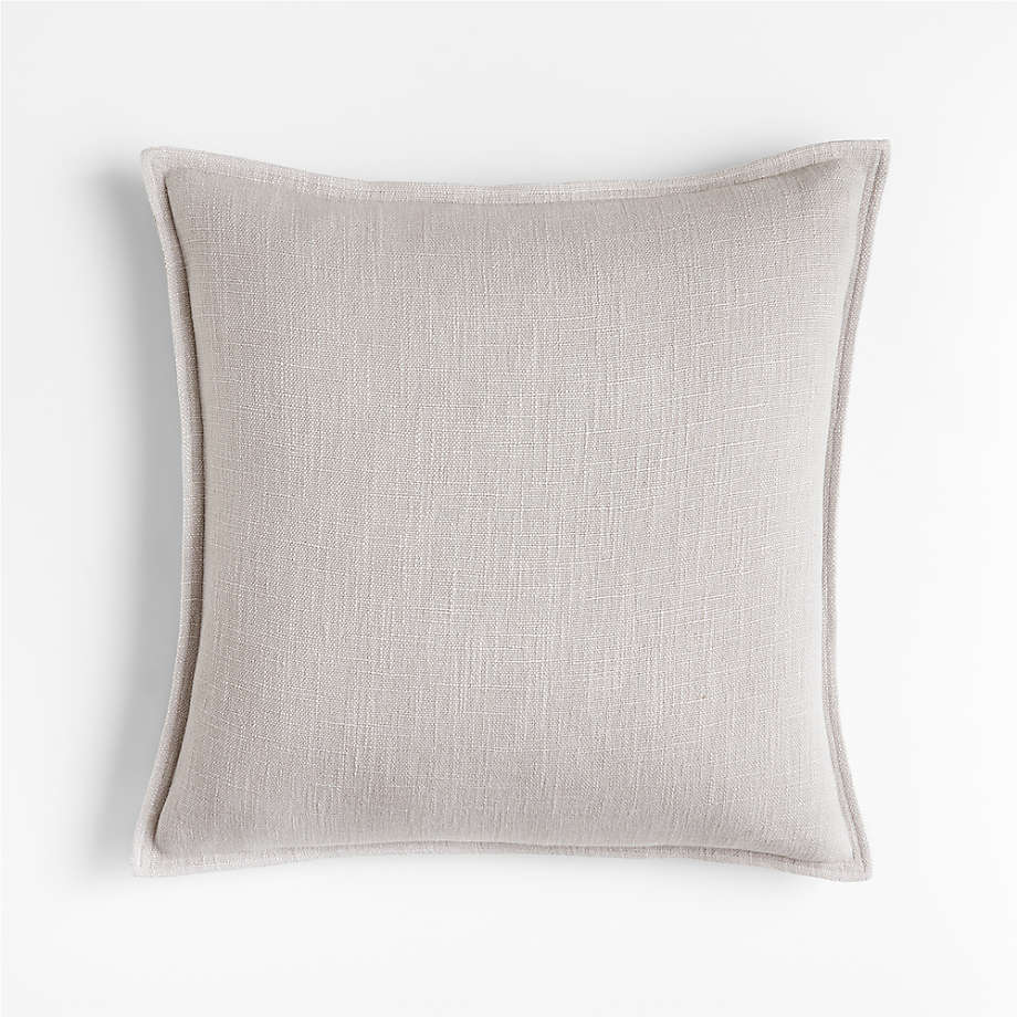 Pewter 20"x20" Laundered Linen Throw Pillow Cover (Open Larger View)