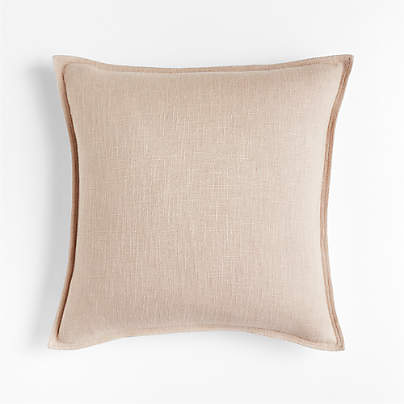 Taupe 20"x20" Laundered Linen Throw Pillow Cover