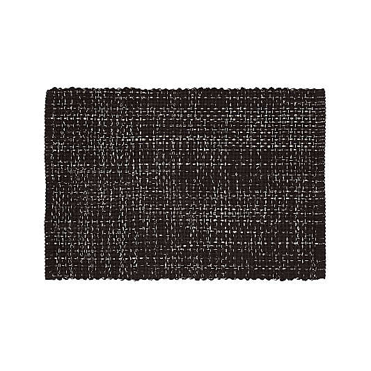 Della Black Cotton Flat Weave Rug 2x3