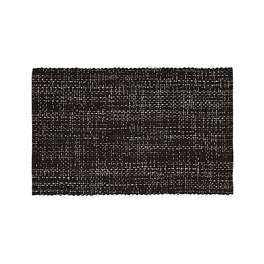 Della Black Cotton Flat Weave Rug 30x50