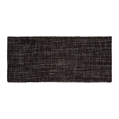 View Della Black Cotton Flat Weave Rug Runner 2.5x6 details
