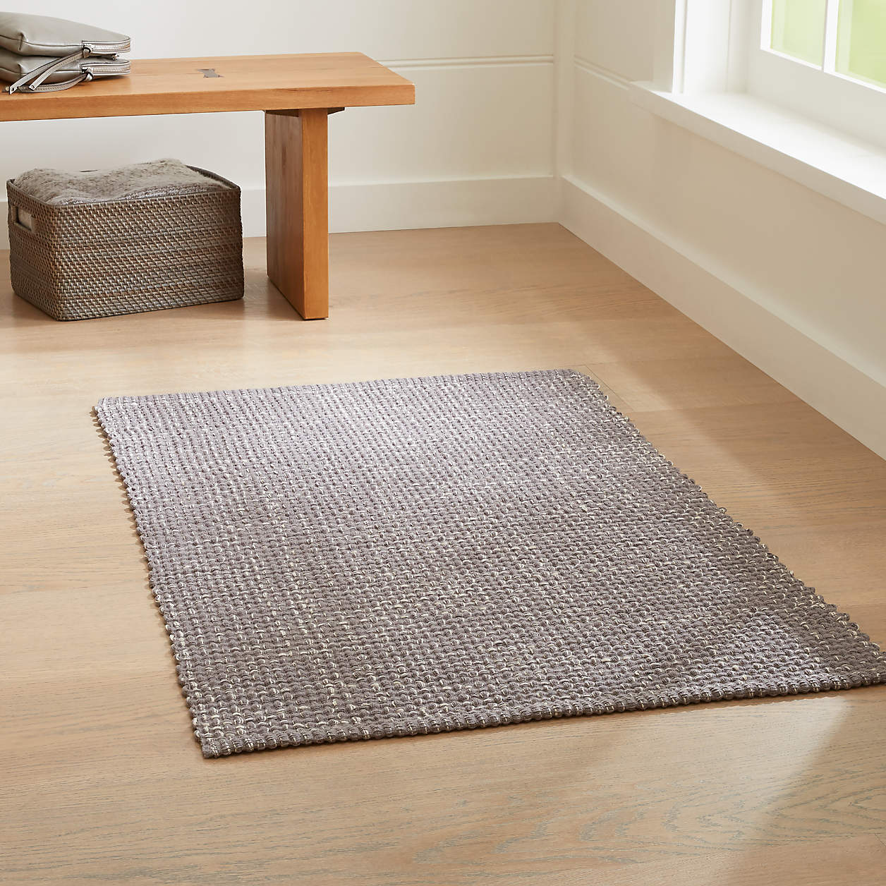 Della Gray Flat Weave Rug Crate & Barrel