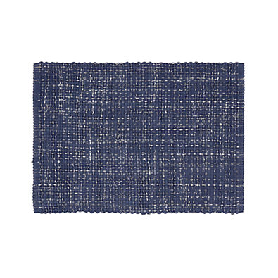 View Della Indigo Cotton Flat Weave Rug 2'x3' details