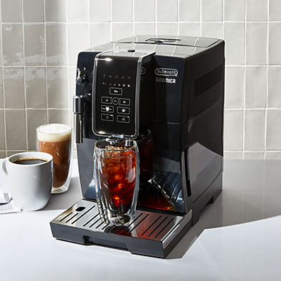 View De'Longhi ® Black Dinamica Espresso Machine with Iced Coffee and Manual Milk Frother details