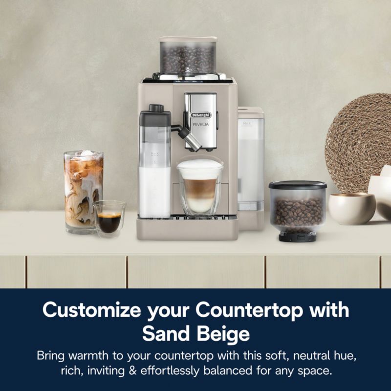 De'Longhi ® Rivelia Fully Automatic Espresso Machine in Sand Beige - image 4 of 8