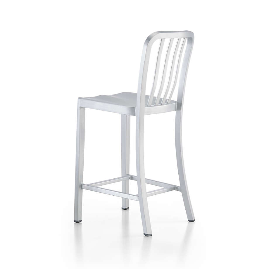 Delta Aluminum Counter Stool with Cushion Crate Barrel