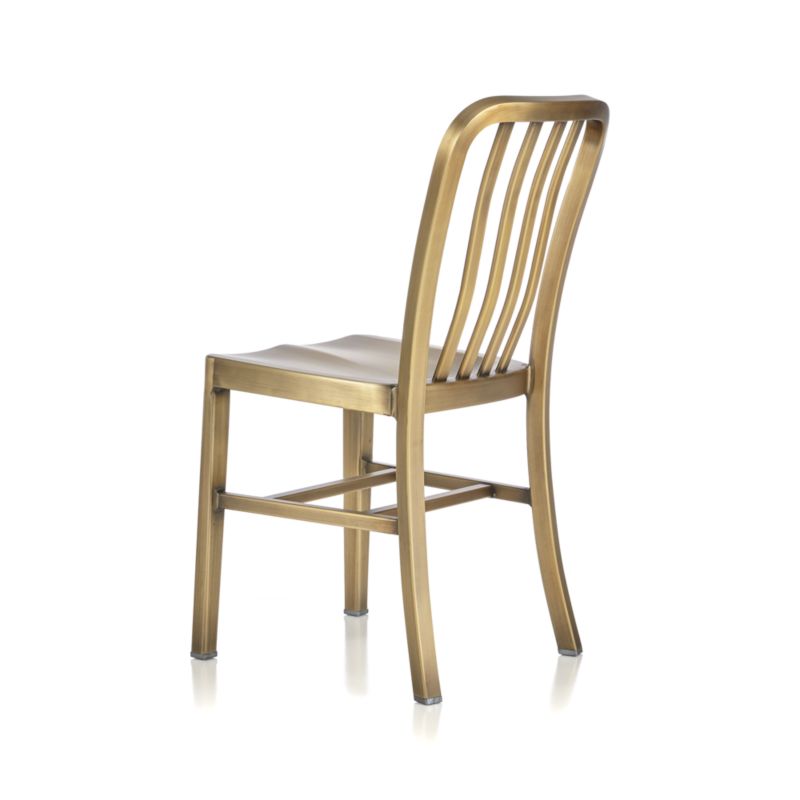 Delta Brass Side Chair with Black Cushion - image 9 of 10