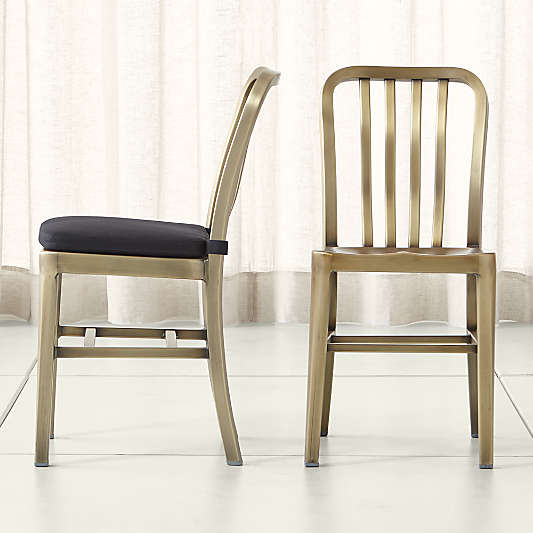 Delta Brass Dining Chair with Cushion