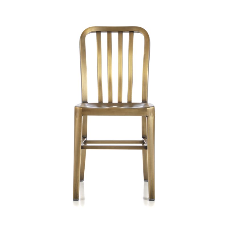 Delta Brass Side Chair with Black Cushion - image 6 of 10