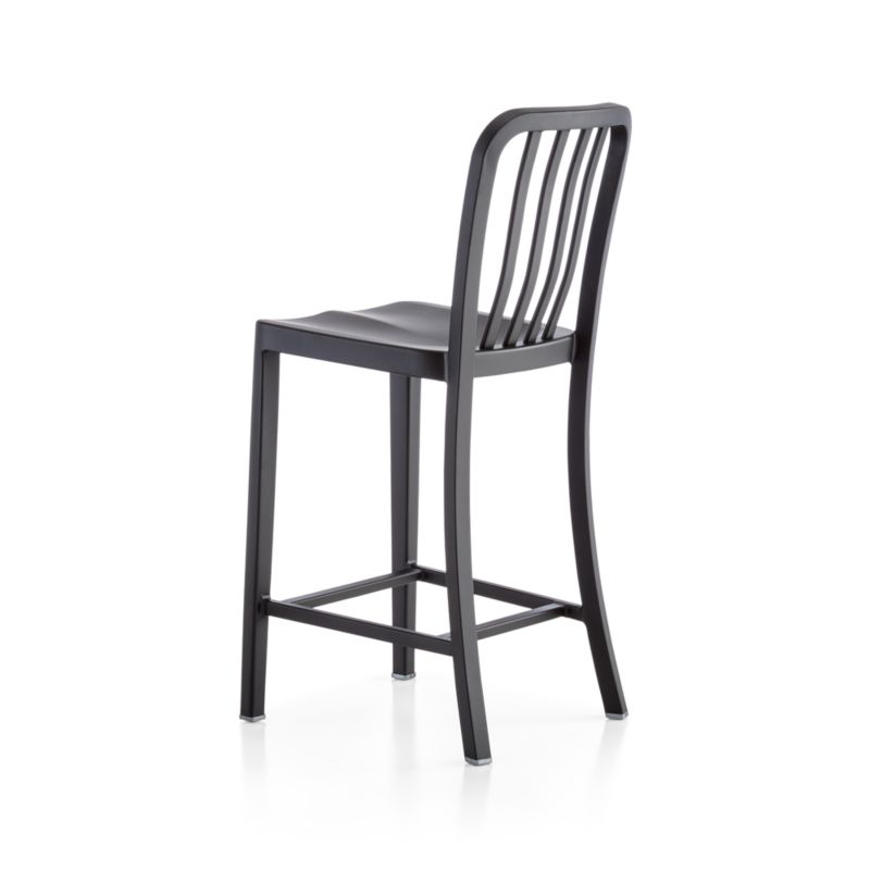 Delta Matte Black Counter Stool with Alloy Grey Cushion - image 6 of 6