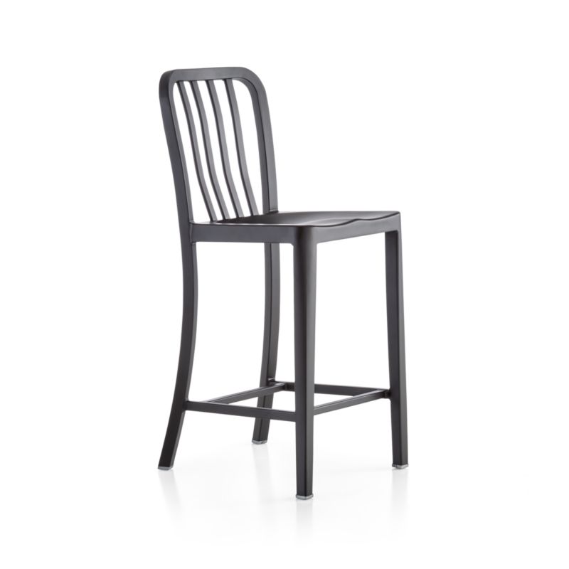 Delta Matte Black Counter Stool with Alloy Grey Cushion - image 4 of 6