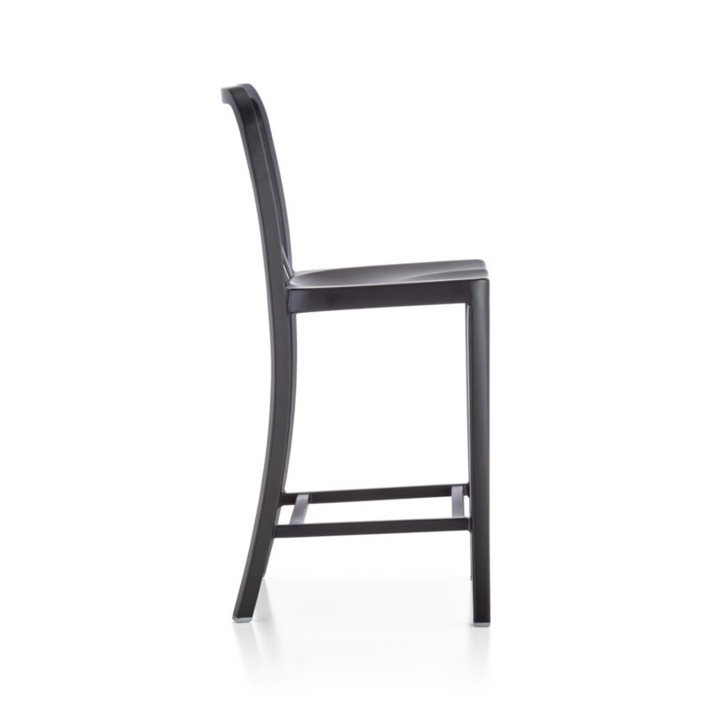 Delta Matte Black Counter Stool with Alloy Grey Cushion - image 5 of 6