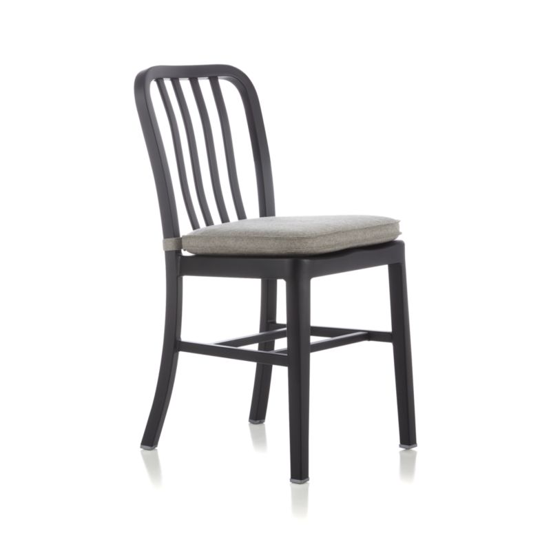 Delta Matte Black Side Chair with Alloy Grey Cushion - image 11 of 13