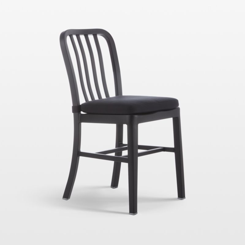 Delta Matte Black Side Chair with Black Cushion