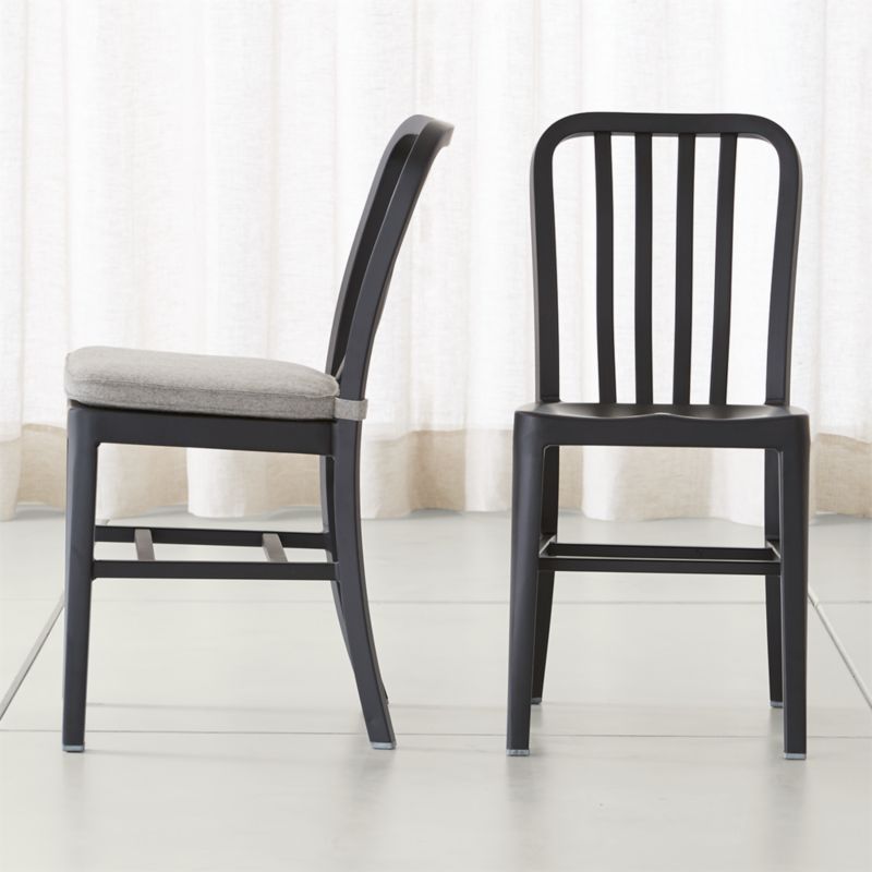 Delta Matte Black Side Chair with Alloy Grey Cushion - image 1 of 13