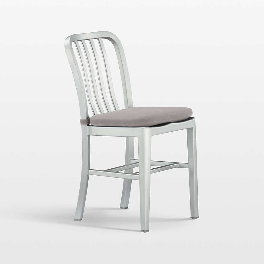 Delta Aluminum Metal Side Chair with Alloy Grey Cushion