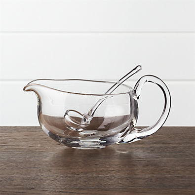 View Deluxe Glass Gravy Boat with Ladle details