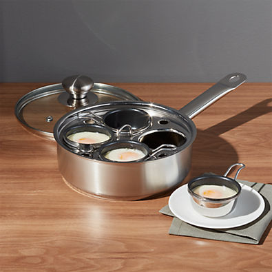 View Demeyere Resto 4-Cup Stainless Steel Egg Poacher Set details