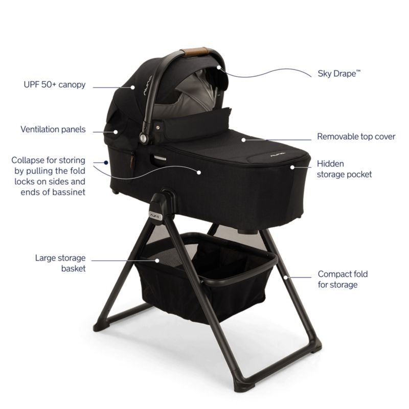 Nuna ® DEMI ™ next Black Caviar Baby Bassinet with Stand - image 6 of 7