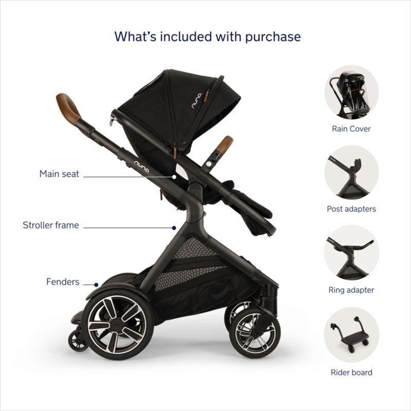 Nuna ® DEMI ™ next Light Brown Hazelwood Baby Stroller with Ride-Along Board - image 11 of 12