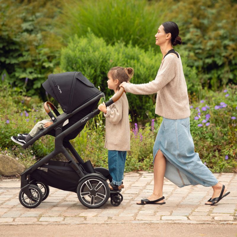 Nuna ® DEMI ™ next Light Brown Hazelwood Baby Stroller with Ride-Along Board - image 1 of 12