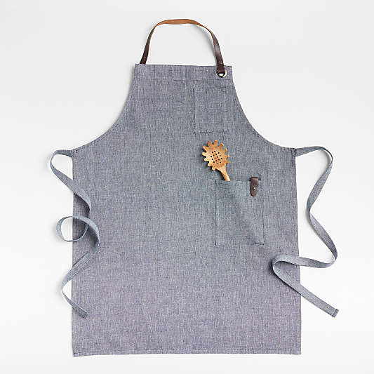 Denim Cooking Apron with Pockets