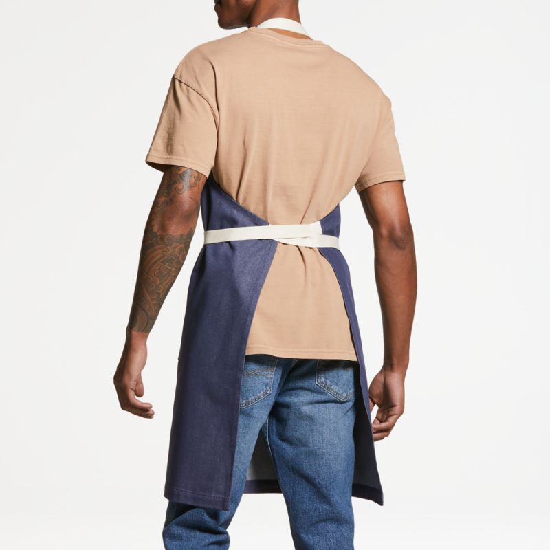 Indigo Organic Cotton Kitchen Apron with Pockets - image 2 of 7