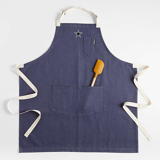 NFL Dallas Cowboys Indigo Organic Cotton Kitchen Apron with Pockets