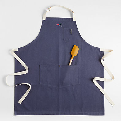 View NFL New England Patriots Indigo Organic Cotton Kitchen Apron with Pockets details