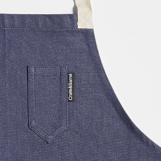 Indigo Organic Cotton Kitchen Apron with Pockets