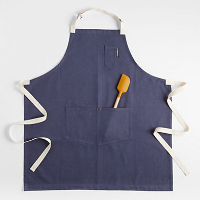 View Indigo Organic Cotton Kitchen Apron with Pockets details