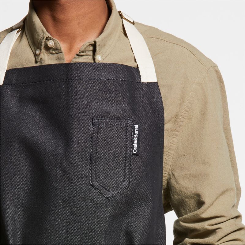 Black Organic Cotton Kitchen Apron with Pockets - image 6 of 10