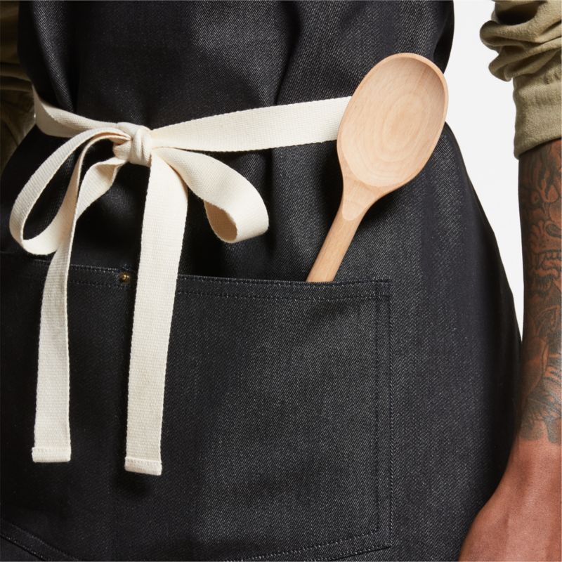 Black Organic Cotton Kitchen Apron with Pockets - image 7 of 10