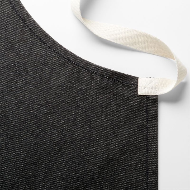 Black Organic Cotton Kitchen Apron with Pockets - image 5 of 10